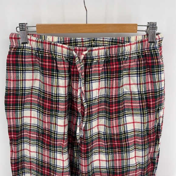 L. L. Bean cotton flannel tartan plaid elastic waist pull on pajama pants sz S - Picture 2 of 7